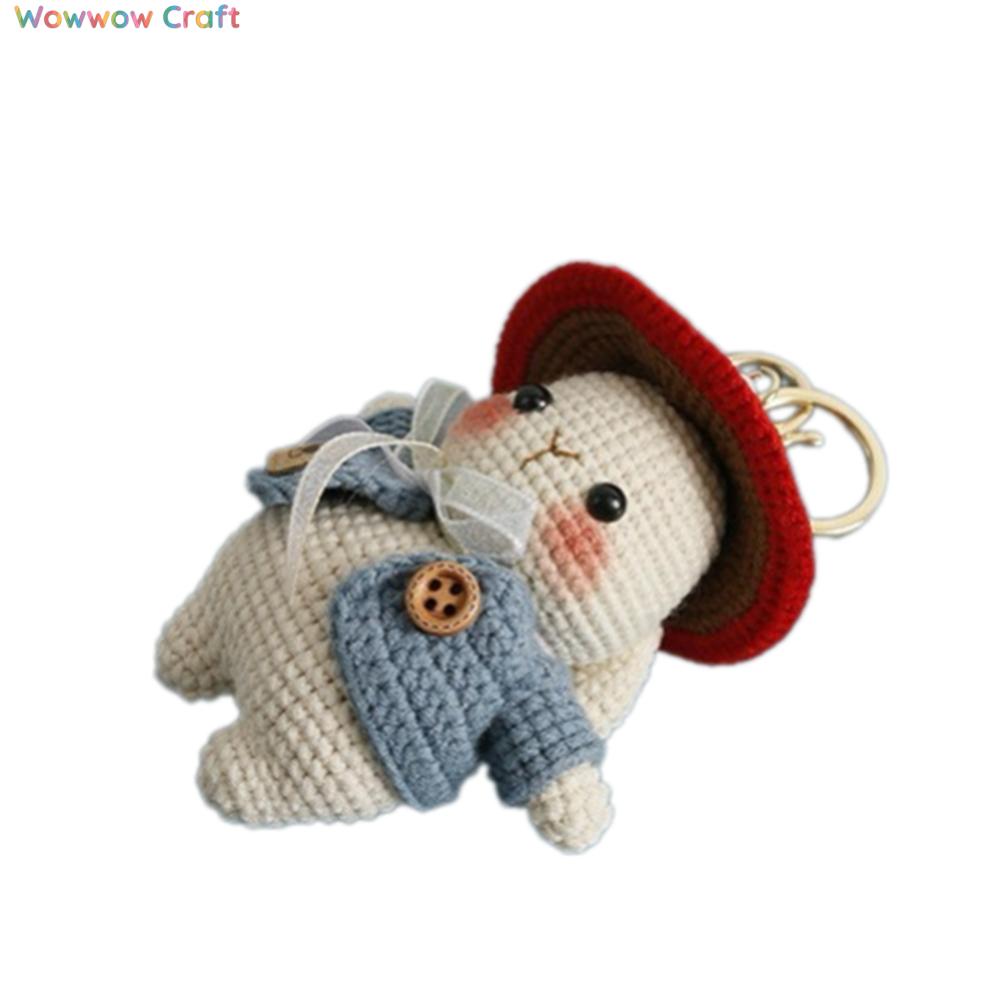 Pendants,Crochet Doll,Cute Hand-crocheted Mushroom Rabbit Doll - Hand-crocheted Pendant Keychain